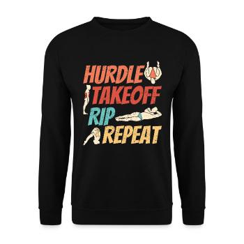 Water Sports Springboard Diver - Unisex Sweatshirt - black - Front - Alina (178cm) & Michal (187cm)