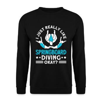 Water Sports Springboard Diver - Unisex Sweatshirt - black - Front - Alina (178cm) & Michal (187cm)