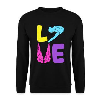 Water Sports Springboard Diver - Unisex Sweatshirt - black - Front - Alina (178cm) & Michal (187cm)