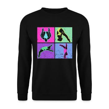Water Sports Springboard Diver - Unisex Sweatshirt - black - Front - Alina (178cm) & Michal (187cm)