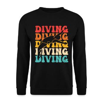 Water Sports Springboard Diver - Unisex Sweatshirt - black - Front - Alina (178cm) & Michal (187cm)