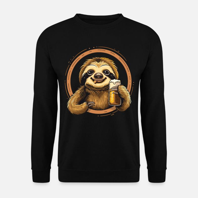 Sloth Beer Beer Drinker - Unisex Sweatshirt - black