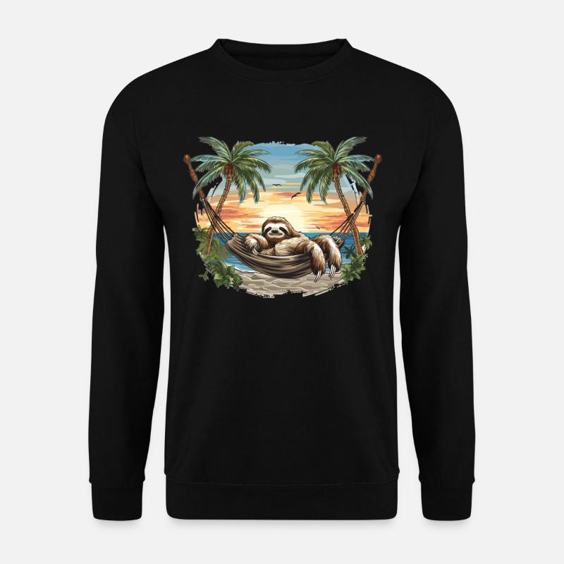 Sloth Hammock, Beach, Chill - Unisex Sweatshirt - black