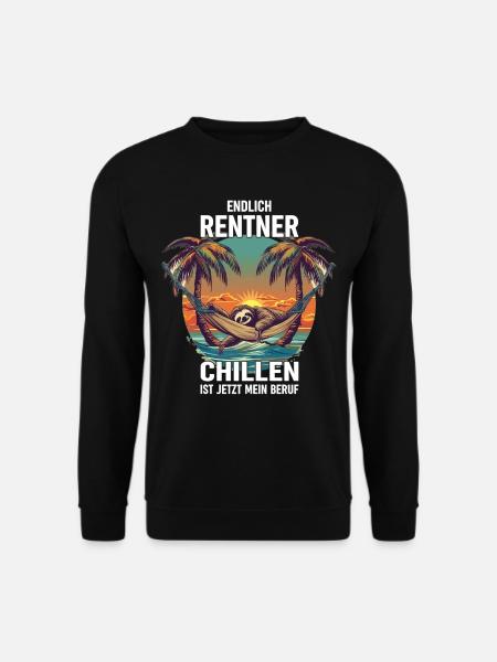 "Finally Pensioner" Chilling Sloth - Unisex Sweatshirt - black