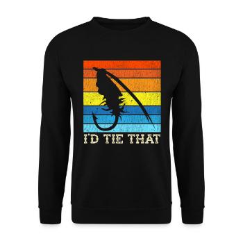 Fly Tying Fly Fishing - Unisex Sweatshirt - black - Front - Alina (178cm) & Michal (187cm)