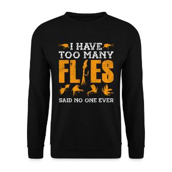 Fly Tying Fly Fishing - Unisex Sweatshirt - black - Front - Alina (178cm) & Michal (187cm)