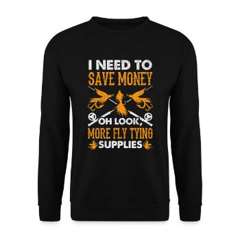 Fly Tying Fly Fishing - Unisex Sweatshirt - black - Front - Alina (178cm) & Michal (187cm)