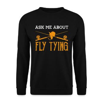 Fly Tying Fly Fishing - Unisex Sweatshirt - black - Front - Alina (178cm) & Michal (187cm)