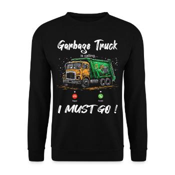 Garbage truck driver for sanitation workers - Unisex Sweatshirt - black - Front - Alina (178cm) & Michal (187cm)