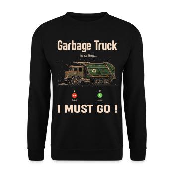 Garbage truck driver for sanitation workers - Unisex Sweatshirt - black - Front - Alina (178cm) & Michal (187cm)