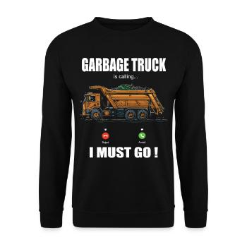 Garbage truck driver for sanitation workers - Unisex Sweatshirt - black - Front - Alina (178cm) & Michal (187cm)