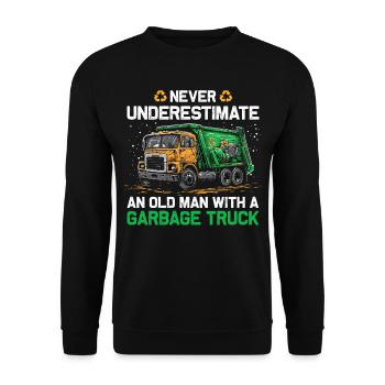 Garbage truck driver for sanitation workers - Unisex Sweatshirt - black - Front - Alina (178cm) & Michal (187cm)