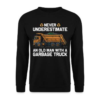 Garbage truck driver for sanitation workers - Unisex Sweatshirt - black - Front - Alina (178cm) & Michal (187cm)