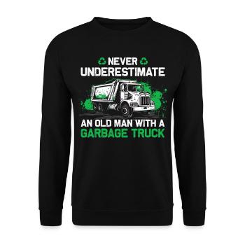 Garbage truck driver for sanitation workers - Unisex Sweatshirt - black - Front - Alina (178cm) & Michal (187cm)