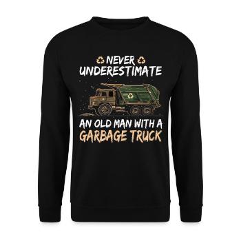 Garbage truck driver for sanitation workers - Unisex Sweatshirt - black - Front - Alina (178cm) & Michal (187cm)