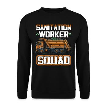 Garbage truck driver for sanitation workers - Unisex Sweatshirt - black - Front - Alina (178cm) & Michal (187cm)