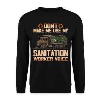 Garbage truck driver for sanitation workers - Unisex Sweatshirt - black - Front - Alina (178cm) & Michal (187cm)
