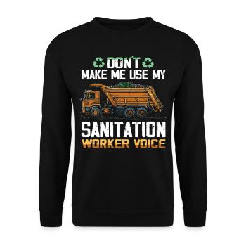 Garbage truck driver for sanitation workers - Unisex Sweatshirt - black - Front - Alina (178cm) & Michal (187cm)