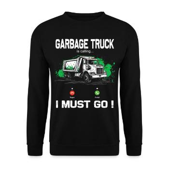 Garbage truck driver for sanitation workers - Unisex Sweatshirt - black - Front - Alina (178cm) & Michal (187cm)