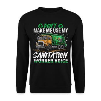 Garbage truck driver for sanitation workers - Unisex Sweatshirt - black - Front - Alina (178cm) & Michal (187cm)
