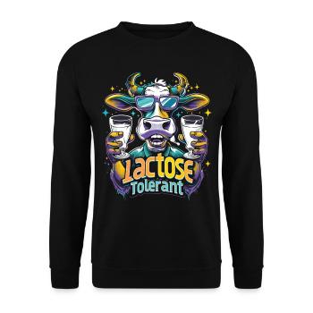 Lactose tolerant - Unisex Sweatshirt - black - Front - Alina (178cm) & Michal (187cm)