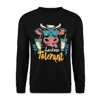 Lactose tolerant - Unisex Sweatshirt - black - Front - Alina (178cm) & Michal (187cm)
