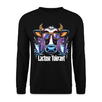 Lactose tolerant - Unisex Sweatshirt - black - Front - Alina (178cm) & Michal (187cm)