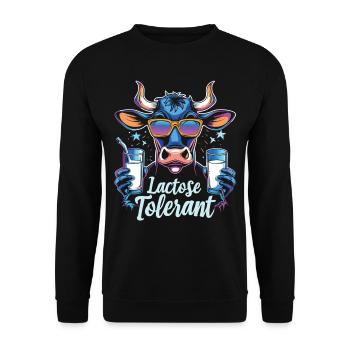 Lactose tolerant - Unisex Sweatshirt - black - Front - Alina (178cm) & Michal (187cm)