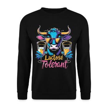 Lactose tolerant - Unisex Sweatshirt - black - Front - Alina (178cm) & Michal (187cm)