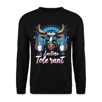 Lactose tolerant - Unisex Sweatshirt - black - Front - Alina (178cm) & Michal (187cm)