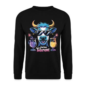 Lactose tolerant - Unisex Sweatshirt - black - Front - Alina (178cm) & Michal (187cm)