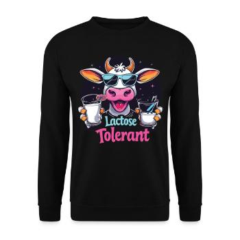 Lactose tolerant - Unisex Sweatshirt - black - Front - Alina (178cm) & Michal (187cm)