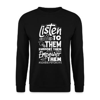 Schule Psych Berater Psychologie - Unisex Pullover - Schwarz - Vorne - Alina (178cm) & Michal (187cm)