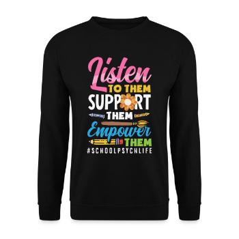 Schule Psych Berater Psychologie - Unisex Pullover - Schwarz - Vorne - Alina (178cm) & Michal (187cm)