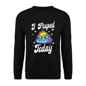 Lustige "0 Tage Seit Ich Zuletzt Gekackt - Unisex Pullover - Schwarz - Vorne - Alina (178cm) & Michal (187cm)