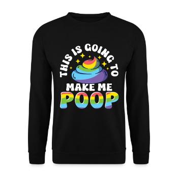 Funny '0 days since I last pooped - Unisex Sweatshirt - black - Front - Alina (178cm) & Michal (187cm)