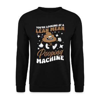 Funny '0 days since I last pooped - Unisex Sweatshirt - black - Front - Alina (178cm) & Michal (187cm)