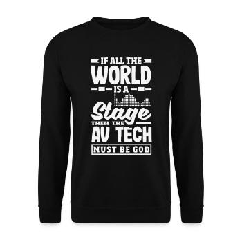 Funny Audiovisual Technician AV Tec - Unisex Sweatshirt - black - Front - Alina (178cm) & Michal (187cm)