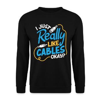 Funny Audiovisual Technician AV Tec - Unisex Sweatshirt - black - Front - Alina (178cm) & Michal (187cm)