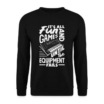 Funny Audiovisual Technician AV Tec - Unisex Sweatshirt - black - Front - Alina (178cm) & Michal (187cm)