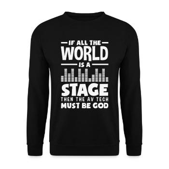 Funny Audiovisual Technician AV Tec - Unisex Sweatshirt - black - Front - Alina (178cm) & Michal (187cm)