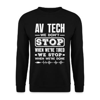 Funny Audiovisual Technician AV Tec - Unisex Sweatshirt - black - Front - Alina (178cm) & Michal (187cm)