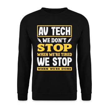 Funny Audiovisual Technician AV Tec - Unisex Sweatshirt - black - Front - Alina (178cm) & Michal (187cm)