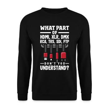 Funny Audiovisual Technician AV Tec - Unisex Sweatshirt - black - Front - Alina (178cm) & Michal (187cm)