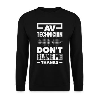 Funny Audiovisual Technician AV Tec - Unisex Sweatshirt - black - Front - Alina (178cm) & Michal (187cm)