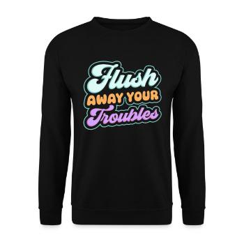Funny Cooped Me Bathroom Meme - Unisex Sweatshirt - black - Front - Alina (178cm) & Michal (187cm)