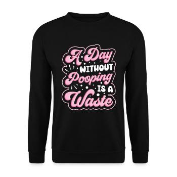 Funny Cooped Me Bathroom Meme - Unisex Sweatshirt - black - Front - Alina (178cm) & Michal (187cm)