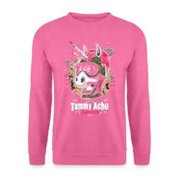 Lustiges Einhorn Meme Bauchschmerzen - Unisex Pullover - Pink - Vorne