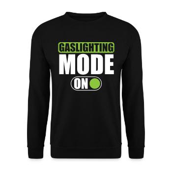 Echtes Professionelles Gaslighting - Unisex Pullover - Schwarz - Vorne - Alina (178cm) & Michal (187cm)