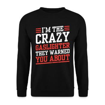 Echtes Professionelles Gaslighting - Unisex Pullover - Schwarz - Vorne - Alina (178cm) & Michal (187cm)